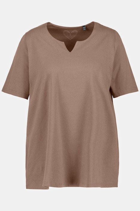 T-Shirt, A-Linie, Tunika-Ausschnitt, Halbarm