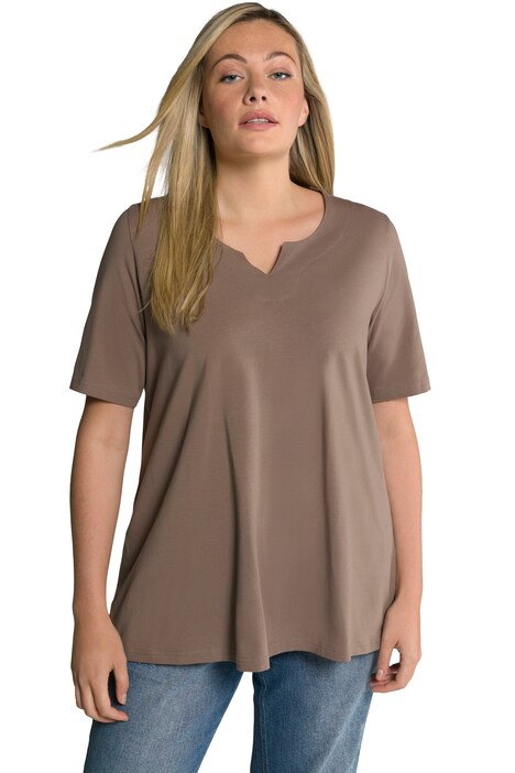 Tričko, A střih, tunikový výstřih, krátké rukávy