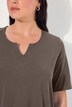 T-shirt, A-lijn, tuniekhals, korte mouw