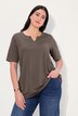 T-shirt, A-lijn, tuniekhals, korte mouw