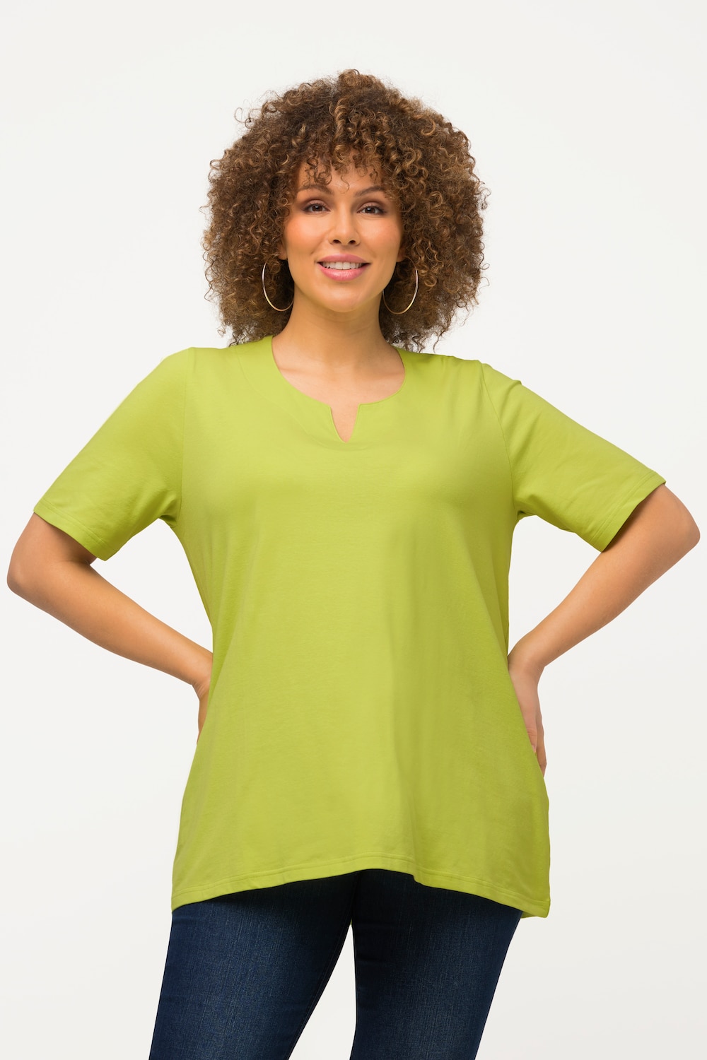 Grote Maten T-shirt, Dames, groen, Maat: 50/52, Katoen, Ulla Popken