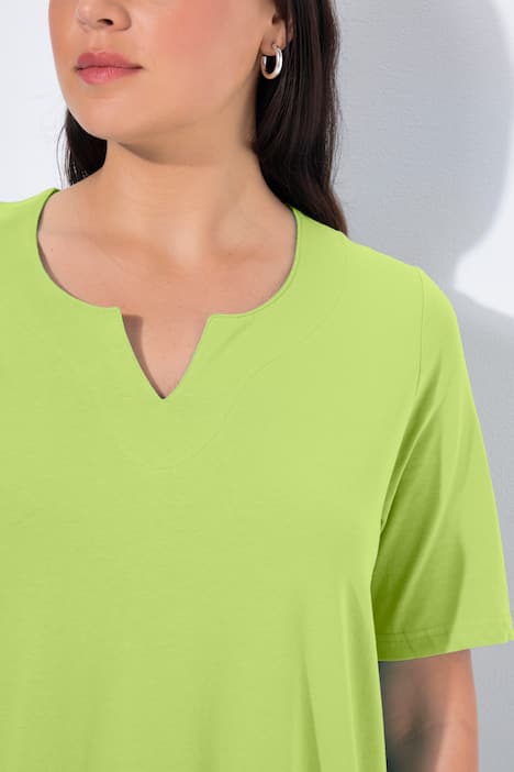 T-shirt, A-lijn, tuniekhals, korte mouw