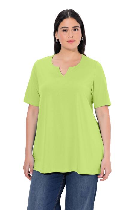 Tričko, A střih, tunikový výstřih, krátké rukávy