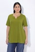 T-shirt, krój trapezowy, dekolt tunikowy, rękaw 1/2