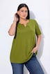 T-shirt, krój trapezowy, dekolt tunikowy, rękaw 1/2