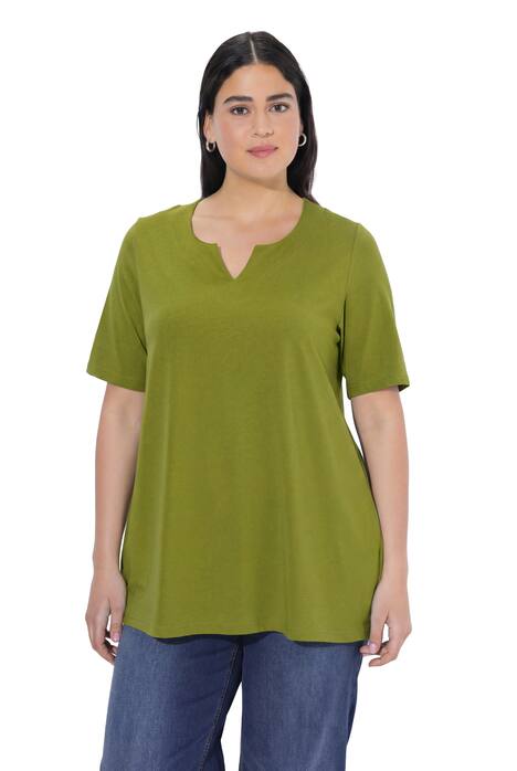 Tričko, A střih, tunikový výstřih, krátké rukávy