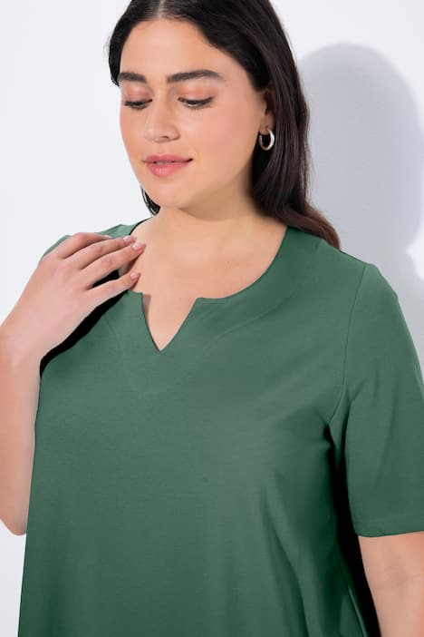 T-Shirt, A-Linie, Tunika-Ausschnitt, Halbarm