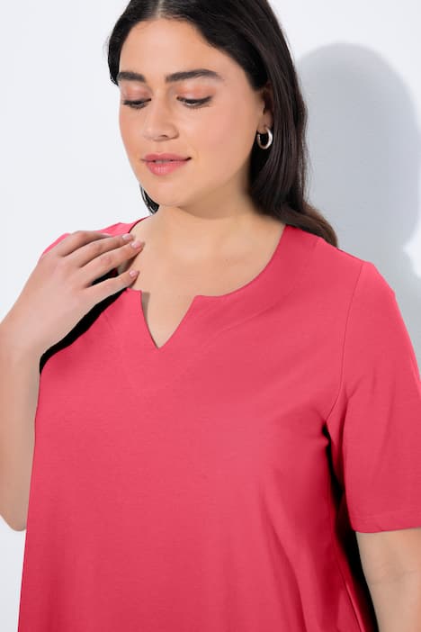 T-Shirt, A-Linie, Tunika-Ausschnitt, Halbarm