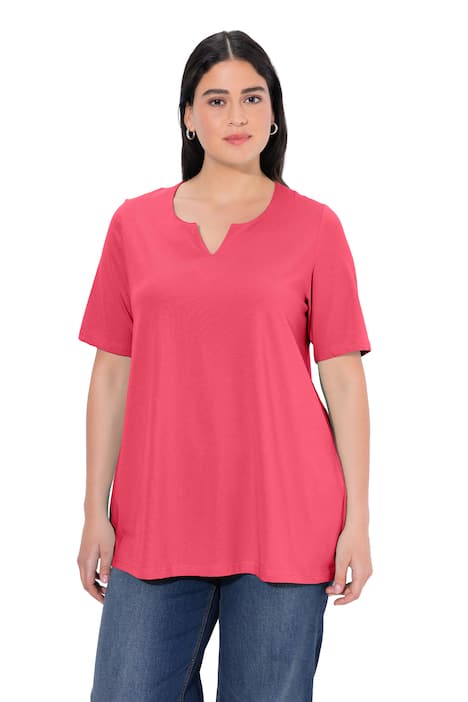 Tričko, A střih, tunikový výstřih, krátké rukávy