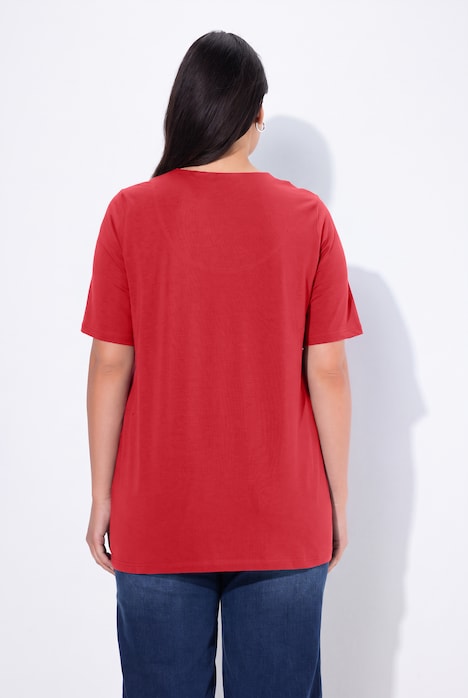 T-Shirt, A-Linie, Tunika-Ausschnitt, Halbarm
