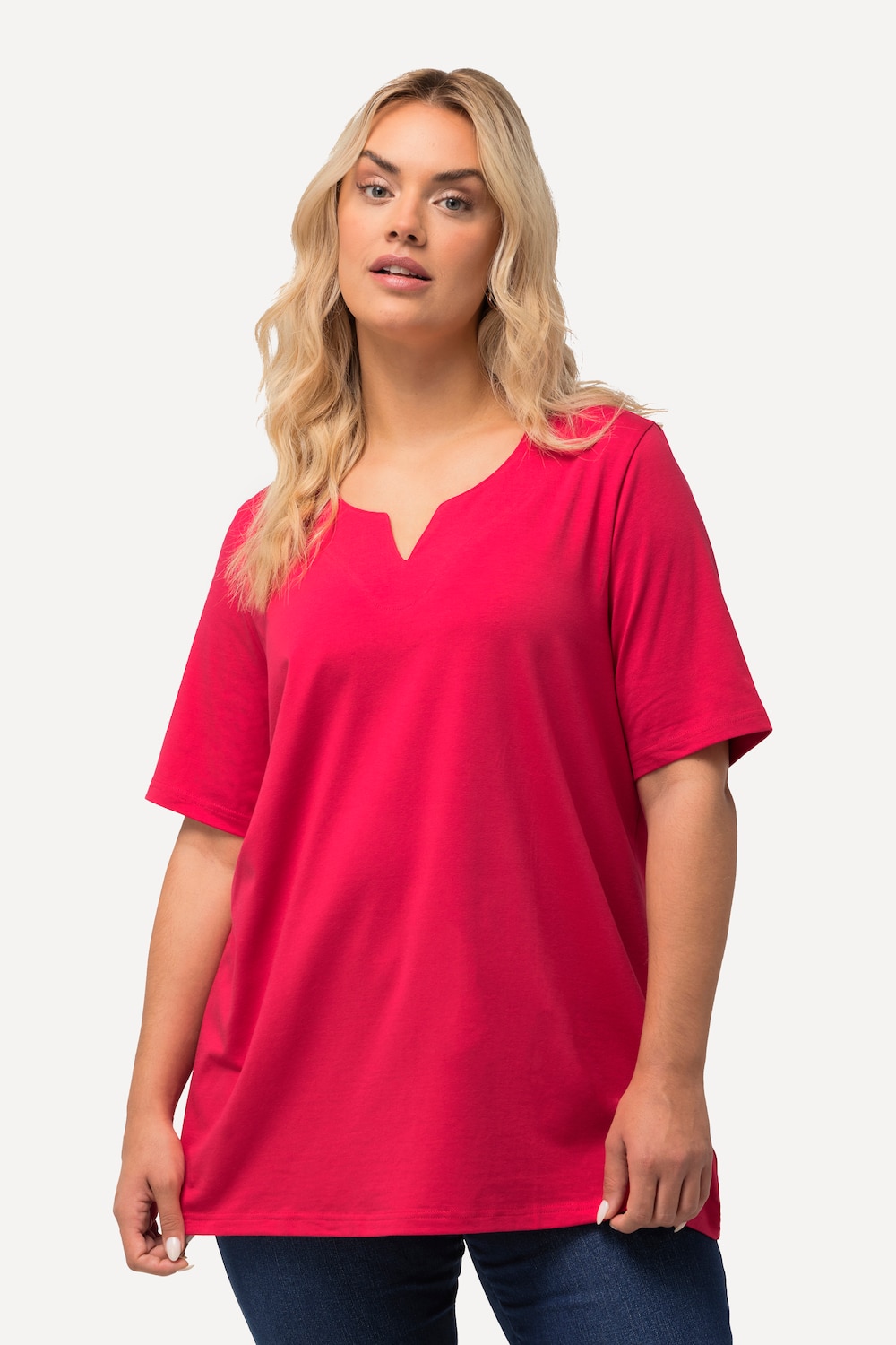 Große Größen T-Shirt, Damen, rot, Größe: 54/56, Baumwolle, Ulla Popken
