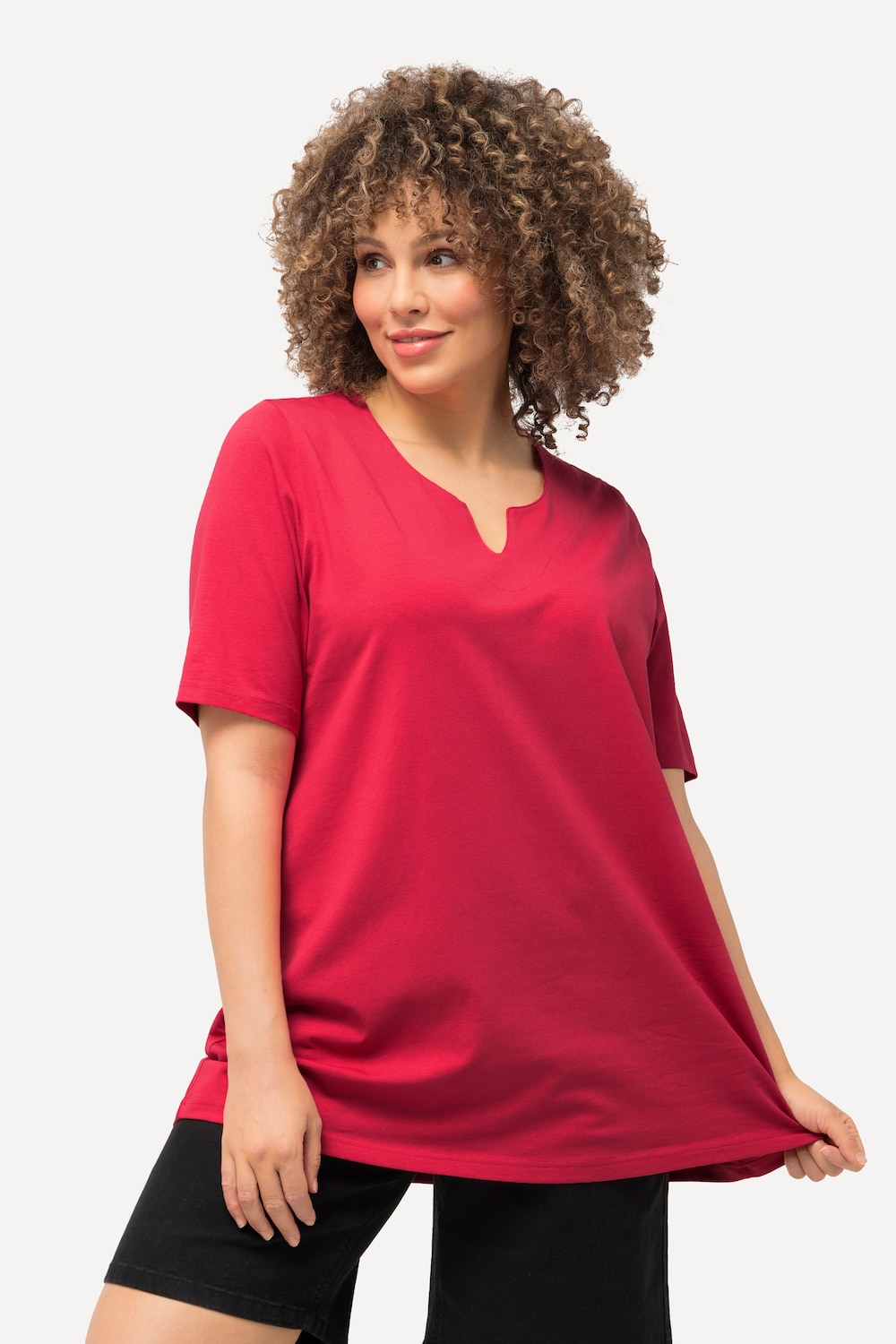 Grote Maten T-shirt, Dames, roze, Maat: 50/52, Katoen, Ulla Popken