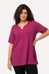 T-shirt, krój trapezowy, dekolt tunikowy, rękaw 1/2
