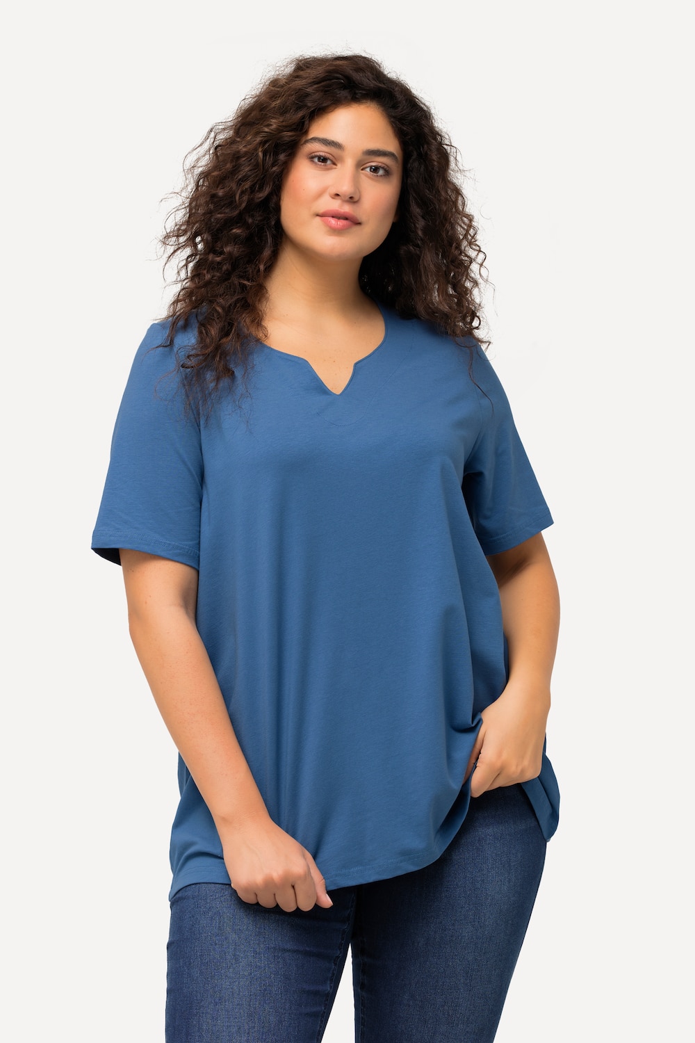 Große Größen T-Shirt, Damen, blau, Größe: 58/60, Baumwolle, Ulla Popken