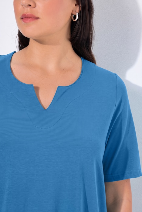 T-Shirt, A-Linie, Tunika-Ausschnitt, Halbarm