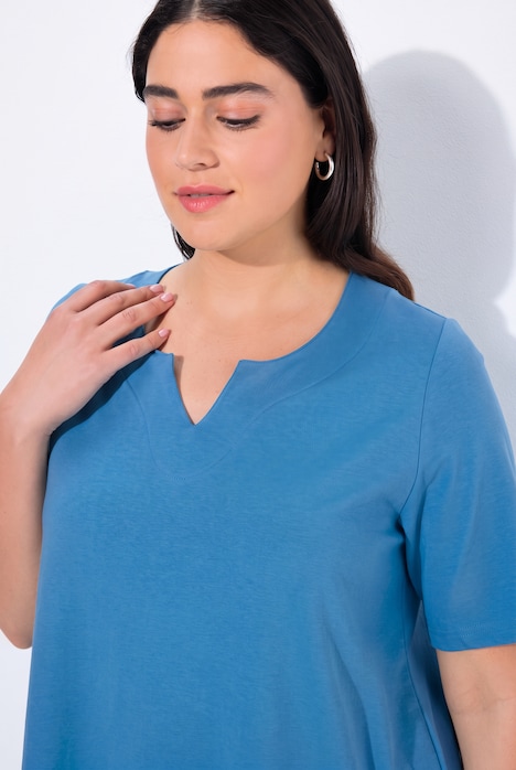 T-Shirt, A-Linie, Tunika-Ausschnitt, Halbarm