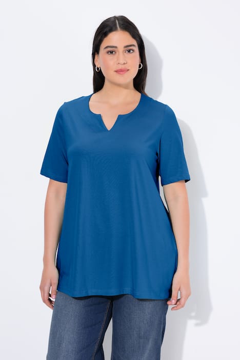 T-Shirt, A-Linie, Tunika-Ausschnitt, Halbarm