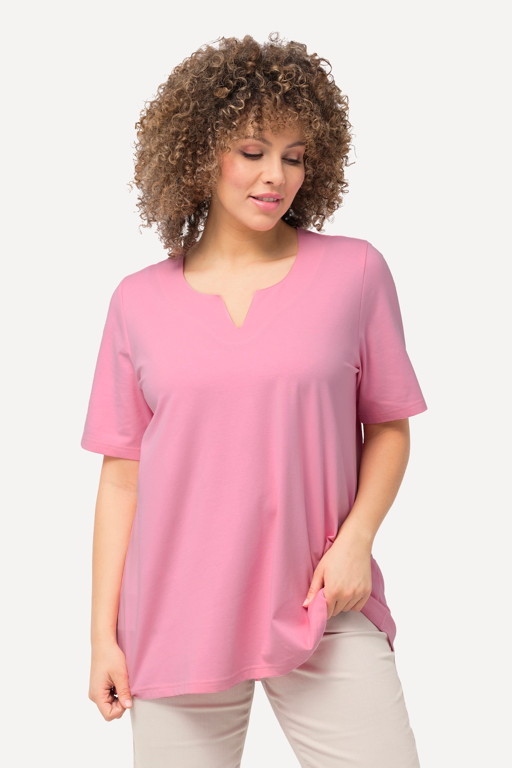 Große Größen T-Shirt, Damen, rosa, Größe: 46/48, Baumwolle, Ulla Popken
