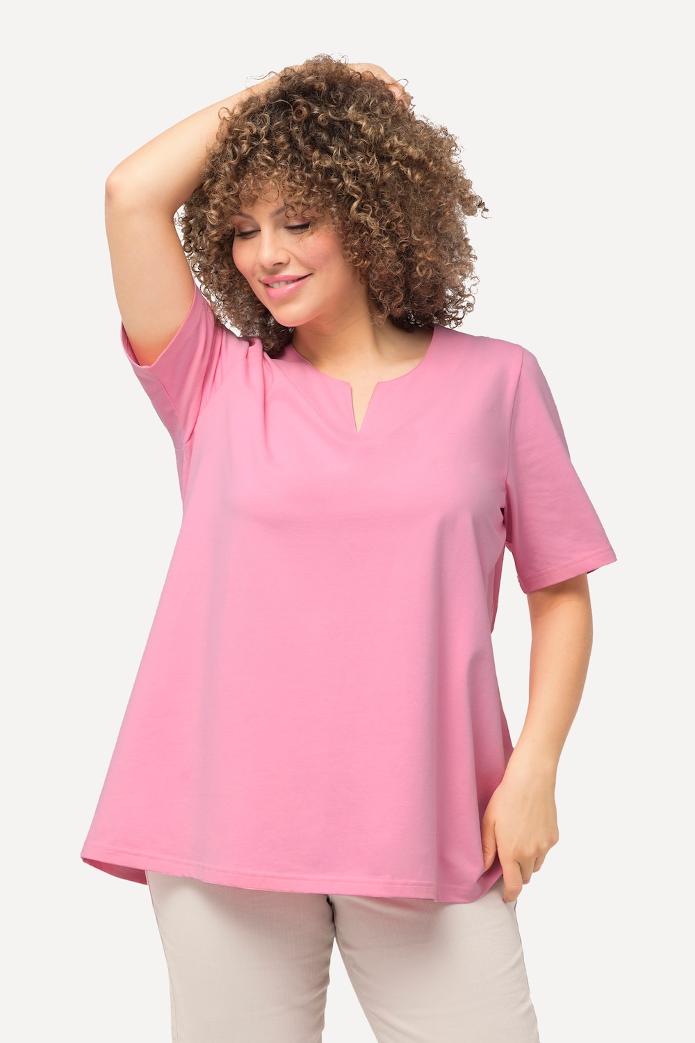 Große Größen T-Shirt, Damen, rosa, Größe: 42/44, Baumwolle, Ulla Popken