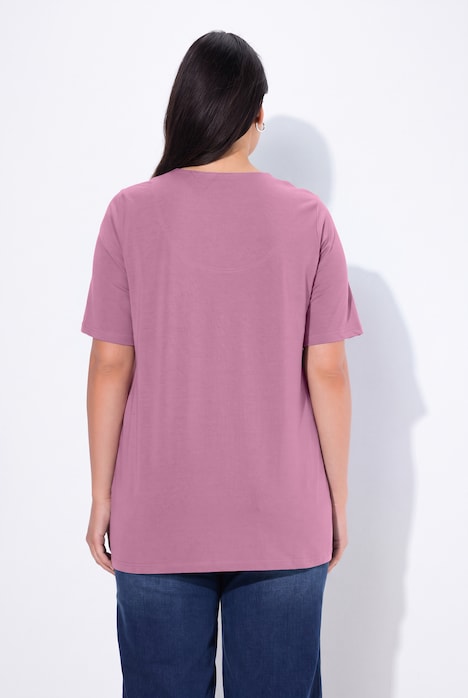 T-Shirt, A-Linie, Tunika-Ausschnitt, Halbarm