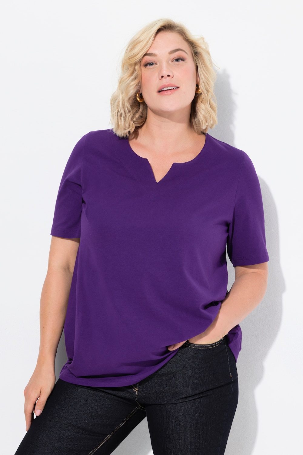 Große Größen T-Shirt, Damen, lila, Größe: 58/60, Baumwolle, Ulla Popken