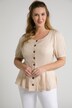 Button Front Traditional Linen Blouse