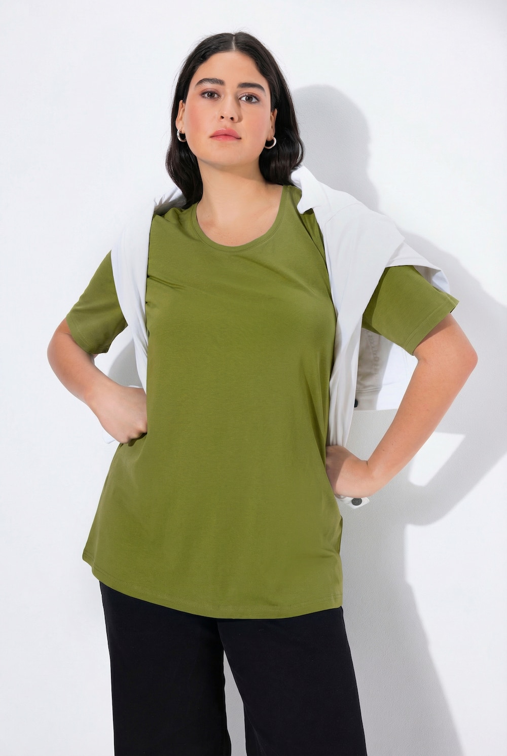T-shirt, A-lijn, ronde hals, korte mouwen