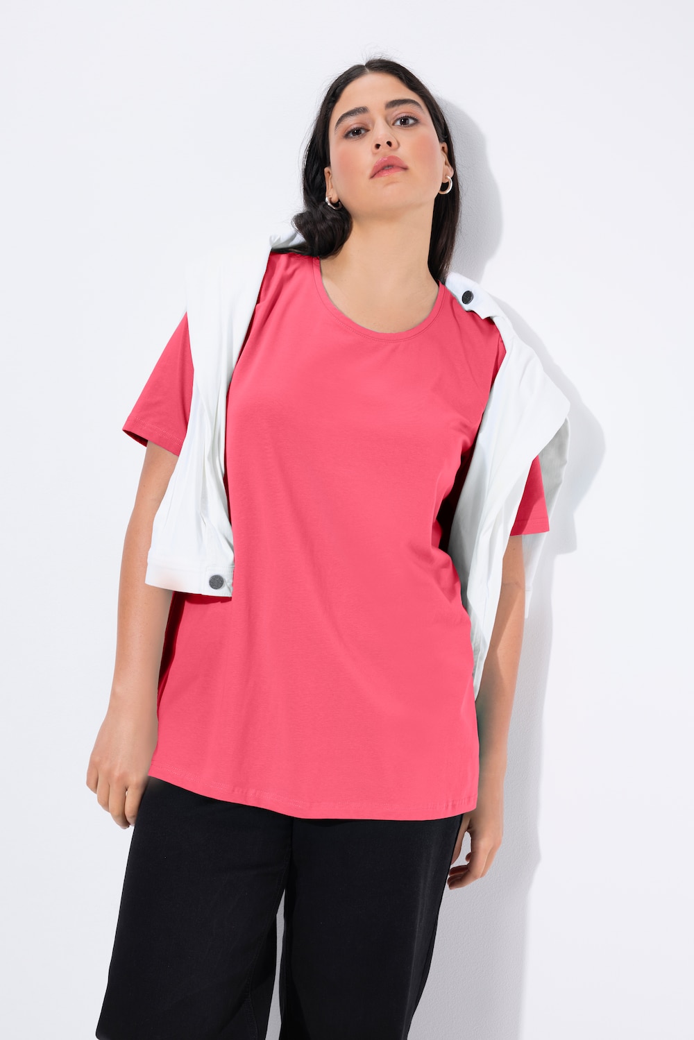 T-shirt, A-lijn, ronde hals, korte mouwen