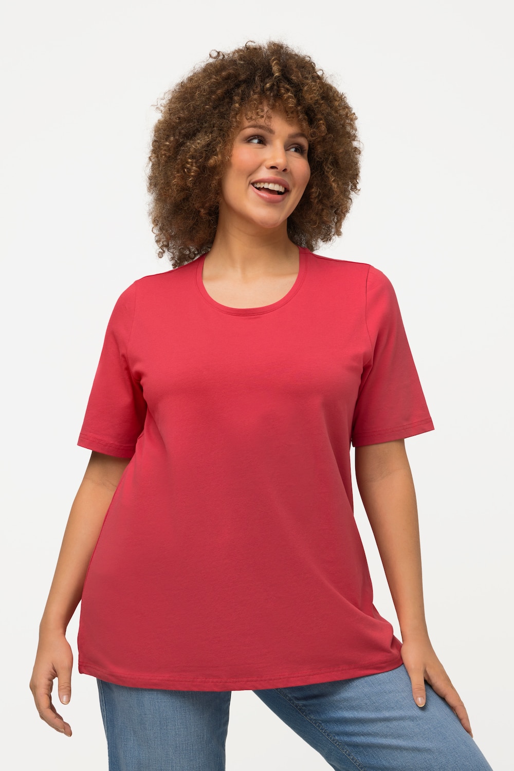 Grote Maten T-shirt, Dames, rood, Maat: 58/60, Katoen, Ulla Popken