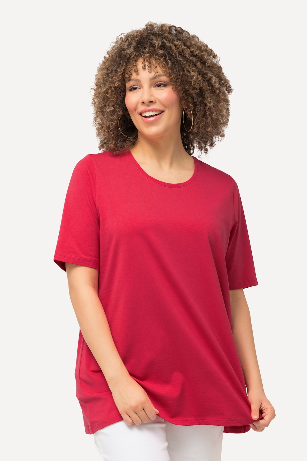 Grote Maten T-shirt, Dames, roze, Maat: 42/44, Katoen, Ulla Popken