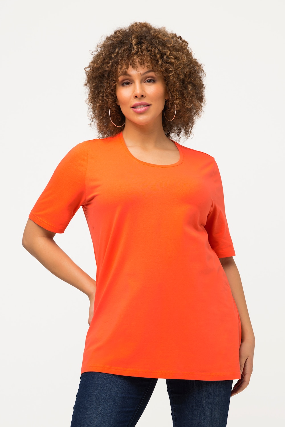 Grote Maten T-shirt, Dames, oranje, Maat: 62/64, Katoen, Ulla Popken