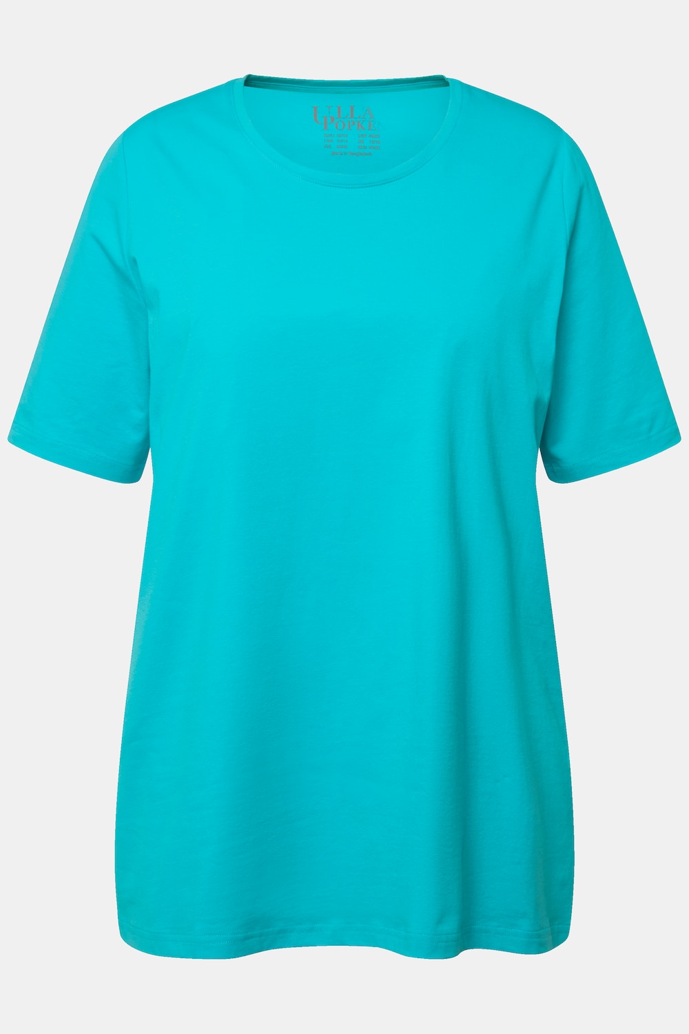 Stora storlekar T-shirt, Dam, turkos, storlek: 50/52, Bomull, Ulla Popken
