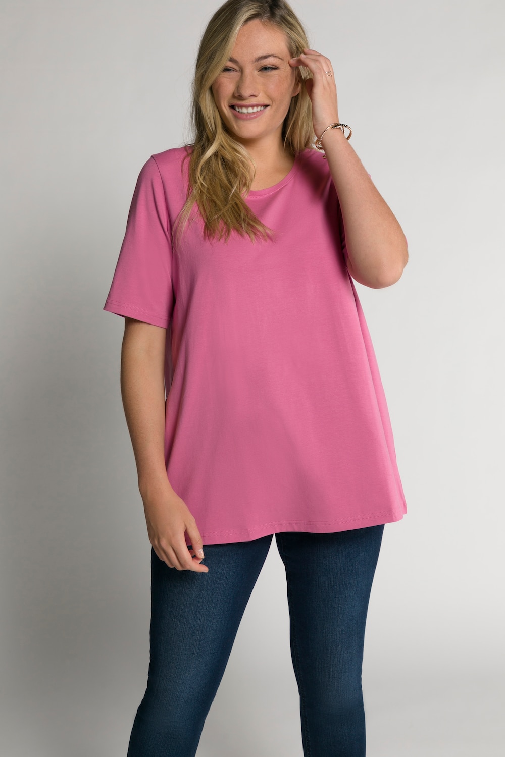 Grote Maten T-shirt, Dames, rood, Maat: 50/52, Katoen, Ulla Popken