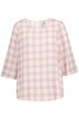 Halenka, kostkovaná, kulatý výstřih, krátké zvonové rukávy