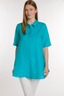 Linen Button Front Short Sleeve Tunic Blouse