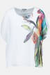Parrot Print Round Neck Chiffon Layer Blouse