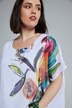 Parrot Print Round Neck Chiffon Layer Blouse