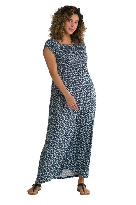 Mačkané šaty, lístky, A střih, hranatý výstřih, krátké rukávy