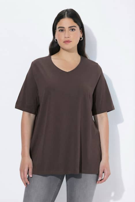 T-shirt, A-lijn, V-hals, korte mouwen