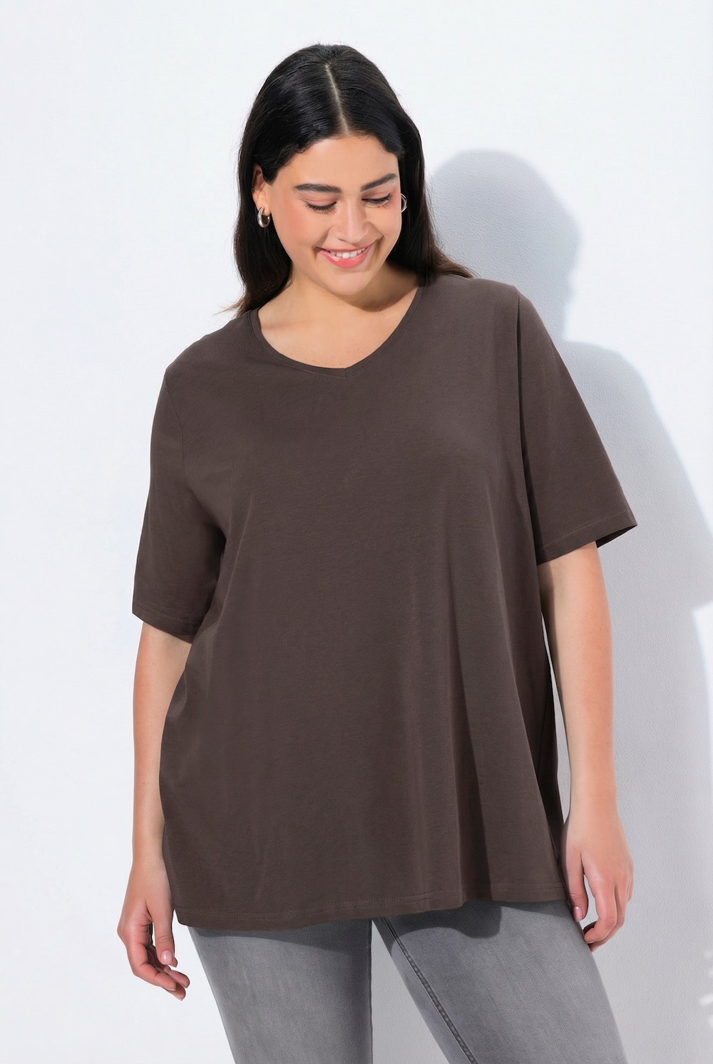 T-Shirt, A-Linie, V-Ausschnitt, Halbarm