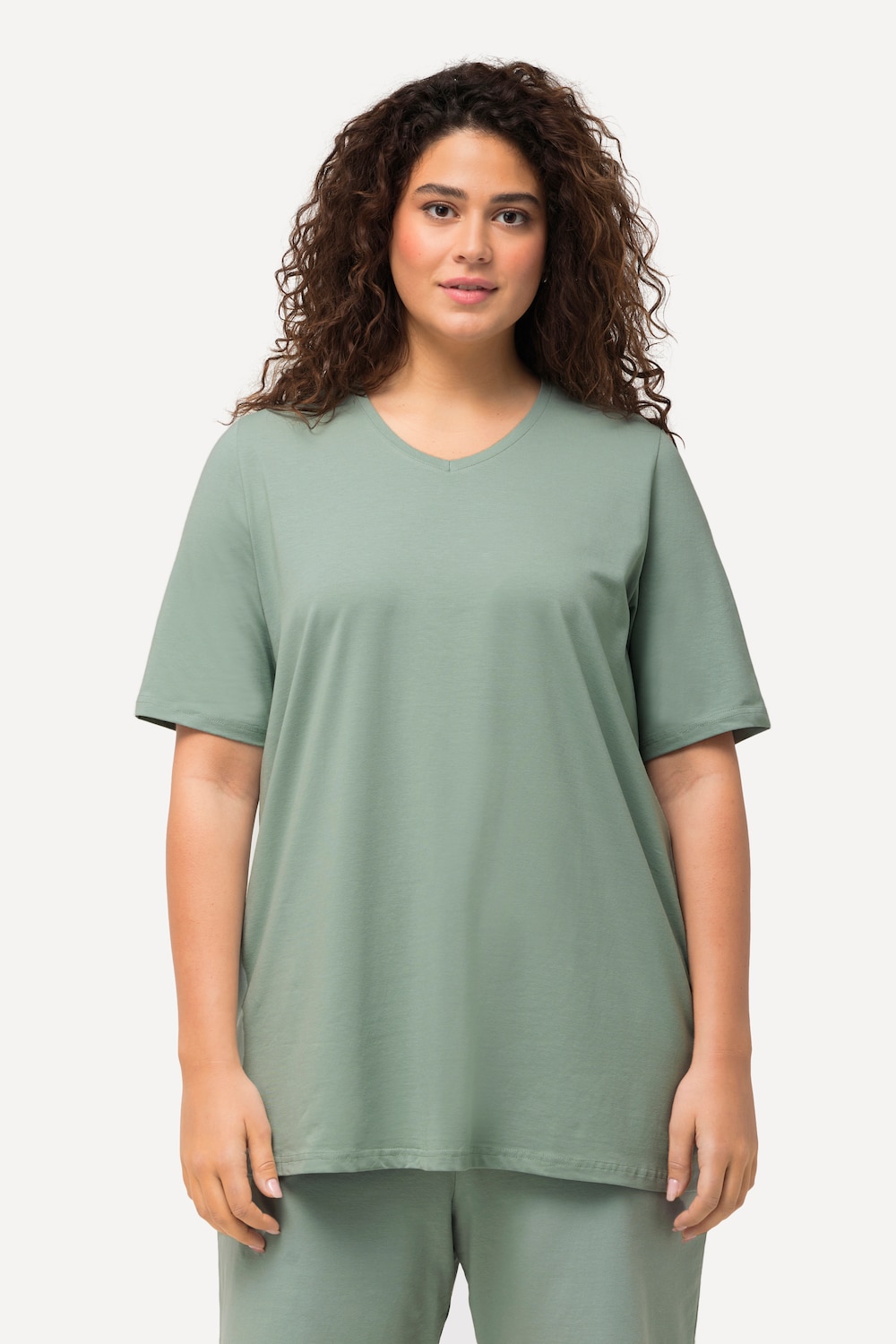 Große Größen T-Shirt, Damen, türkis, Größe: 42/44, Baumwolle, Ulla Popken