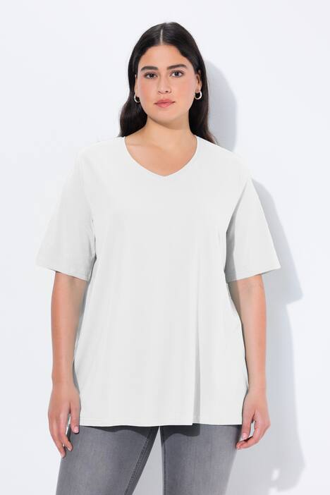 Dames T-shirt Met V-hals - Losse Batwing Mouwen - Plus Size - Effen Kleuren - Zomer Casual Top