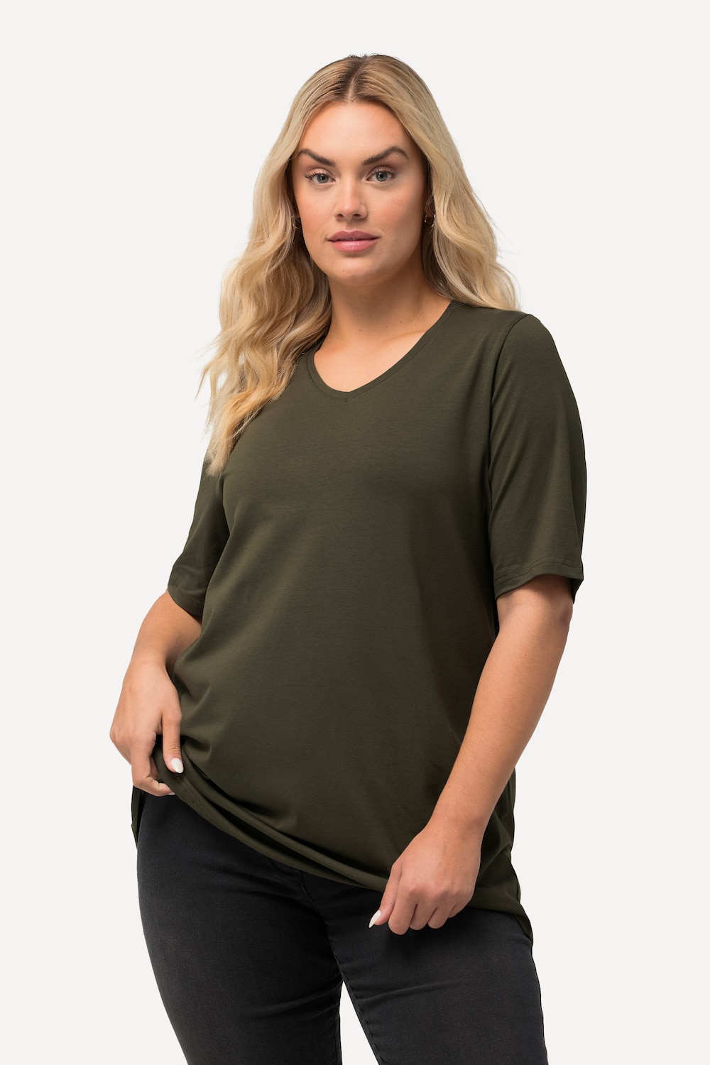 Grote Maten T-shirt, Dames, bruin, Maat: 46/48, Katoen, Ulla Popken