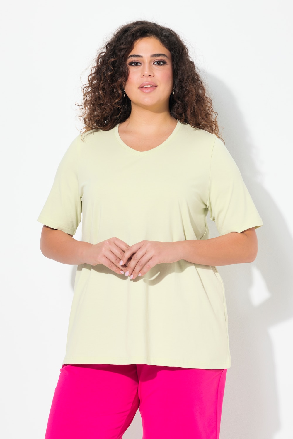 Große Größen T-Shirt, Damen, beige, Größe: 42/44, Baumwolle, Ulla Popken