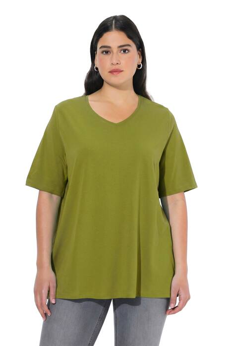 Tričko, A střih, výstřih do V, krátké rukávy