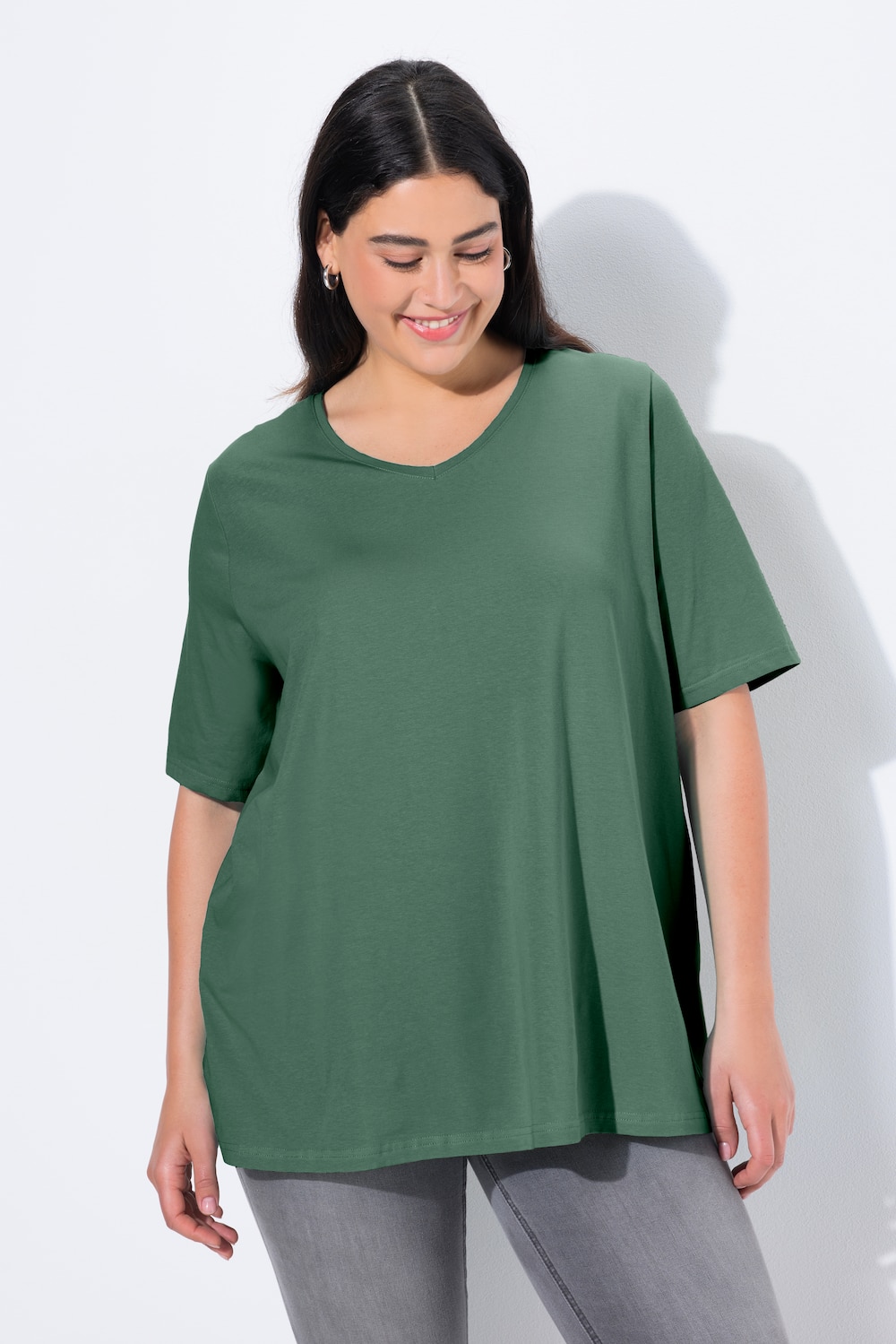 T-Shirt, A-Linie, V-Ausschnitt, Halbarm