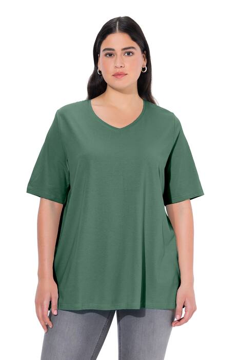 Tričko, A střih, výstřih do V, krátké rukávy