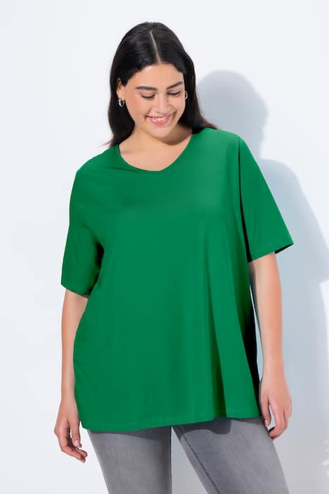 T-Shirt, A-Linie, V-Ausschnitt, Halbarm