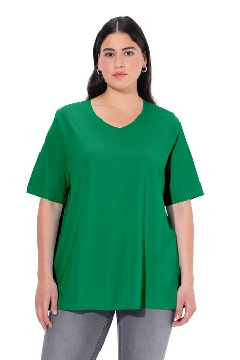 Tričko, A střih, výstřih do V, krátké rukávy