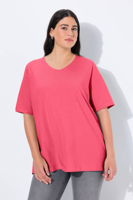 T-Shirt, A-Linie, V-Ausschnitt, Halbarm